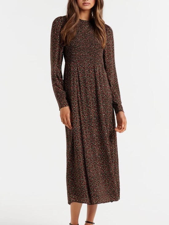 Ever New Dresses & Skirts - Ever New Brown Floral Smocked Maxi Dress